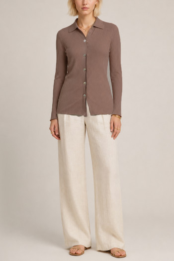 8x5 RIB LONG SLEEVE BUTTON SHIRT